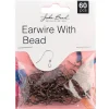 Earwire With Bead – Antique Copper 60 pcs