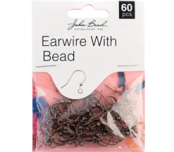 Earwire With Bead – Antique Copper 60 pcs