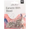Earwire With Bead – Antique Silver 60 pcs