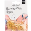Earwire With Bead – Gold 60 pcs