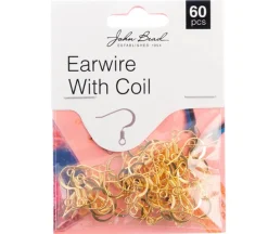 Earwire With Coil – Gold 60pcs