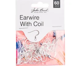 Earwire With Coil – Silver 60pcs
