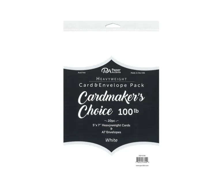 Echo Park A2 Scored Card Base Set – 20 Count White – Vertical