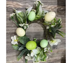 Eggs Flowers and Leaves Candle Ring Wreath
