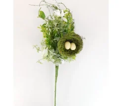 Eggs & Green Leaves Spring Spray – 12″