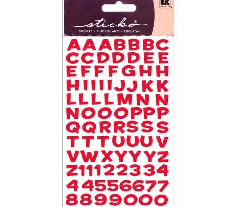 EK Sticko Sticker – Alphabet – Funhouse Holo Red