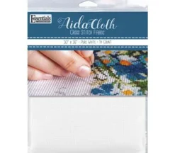 Essentials by Leisure Arts Aida Cloth – 14ct – 30-inch x 36-inch – Pure White