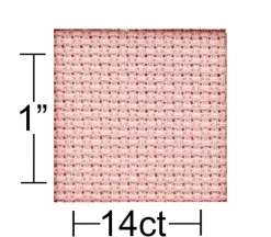 Essentials by Leisure Arts Aida Cloth – 14ct – 15-inch x 18-inch – Medium Pink
