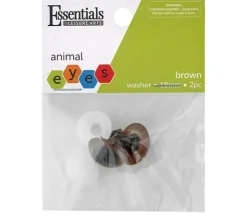 Essentials Solid Washer Animal Eyes – Brown – 18mm – 2 Piece
