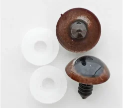 Essentials Solid Washer Animal Eyes – Brown – 18mm – 2 Piece