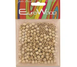 Euro Wood Beads – Large Hole 8mm x 6.5mm – Natural