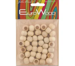 Euro Wood Beads – Large Hole 8mm x 6.5mm – Natural