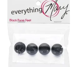 Everything Mary Purse Feet Flat Black 1/2 inch, 4 pc