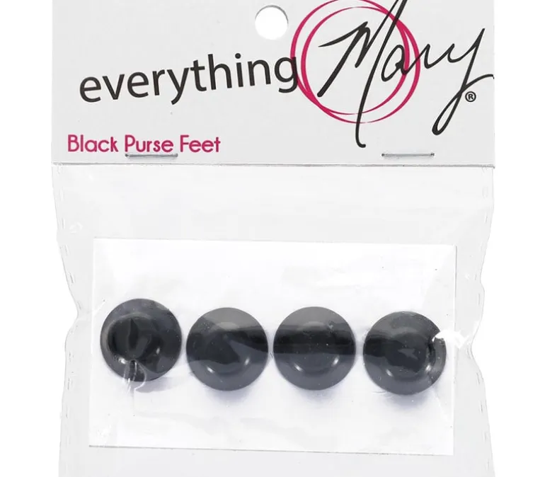 Everything Mary Purse Feet Flat Black 1/2 inch, 4 pc