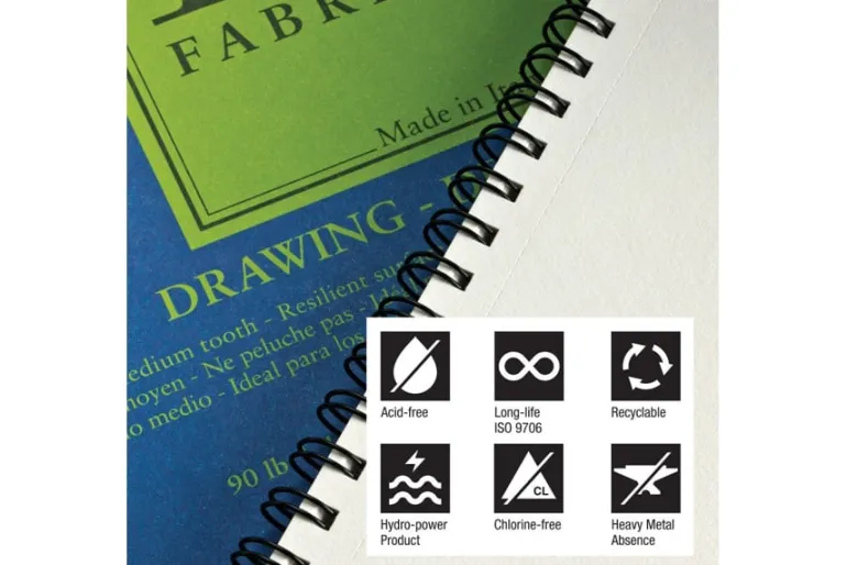 Fabriano 1264 Drawing Pad, 11″x14″, 75lb, 50 Sheets