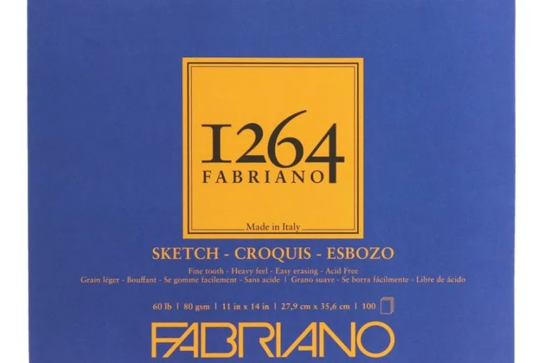 Fabriano 1264 Drawing Pad, 18″x24″, 75lb, 25 Sheets