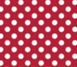 Fabric – Kimberbell Dots White On Red