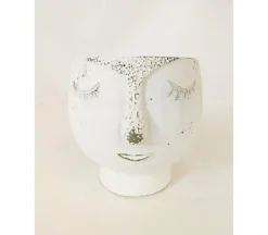 Face Concrete Pot Vase