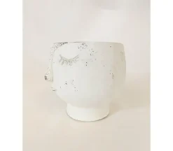 Face Concrete Pot Vase