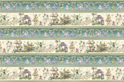 Fairy Boutique Fairies and Mushroom Houses Repeat Stripe