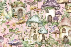 Fairy Boutique Pixie Town Scenic on Pink