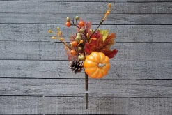 15″ Fall Maple Pick with Pumpkins, Berries & Cones