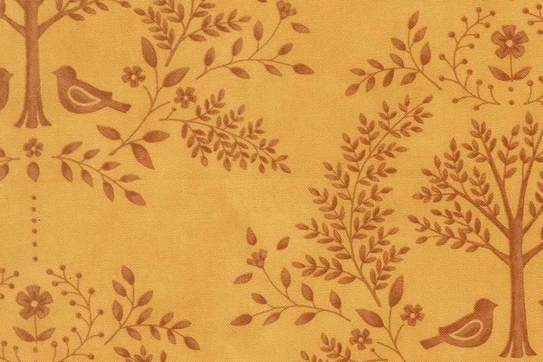 Family Tree Damask on Dusk Blue