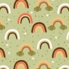 Fantastic Flannel Foxes and Rainbows on Green