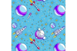 Fantastic Flannel Space Kids Toss on Navy
