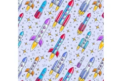 Fantastic Flannel Up in Space on Turquoise