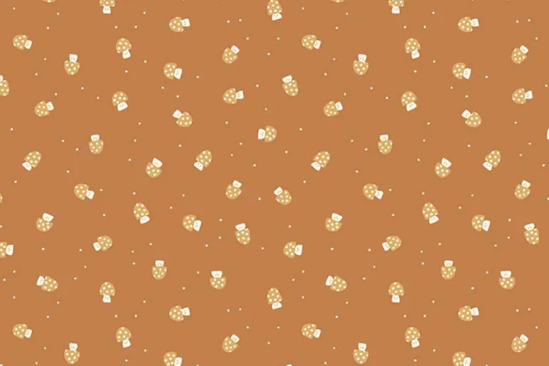 Faraway Kingdom Tiny Mushrooms Toss on Earth Brown