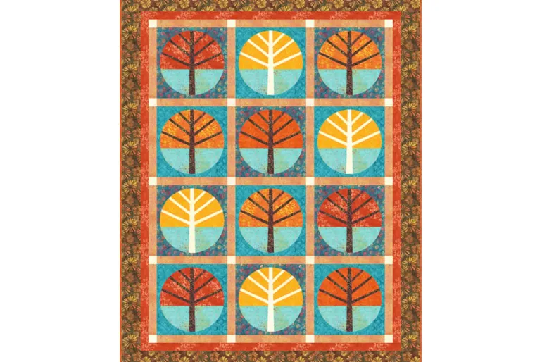 Fawn Batiks Fall Leaves in Bark Brown