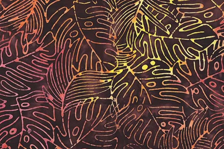 Fawn Batiks Fall Leaves in Bark Brown