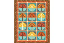 Fawn Batiks Fall Leaves in Pink