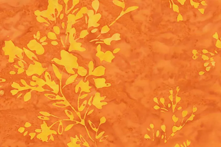 Fawn Batiks Herbs in Coral
