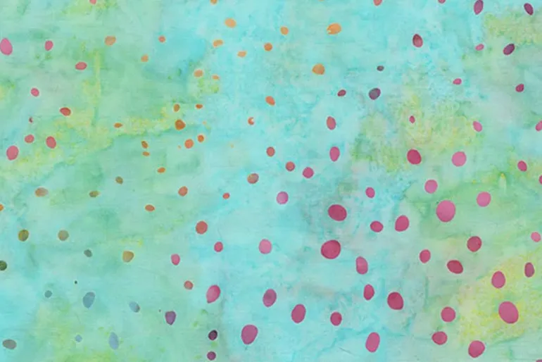 Fawn Batiks Herbs in Coral