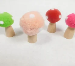Felt Wooden Mushroom Set – 4 Piece