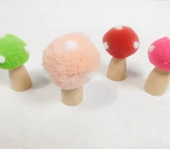 Felt Wooden Mushroom Set – 4 Piece