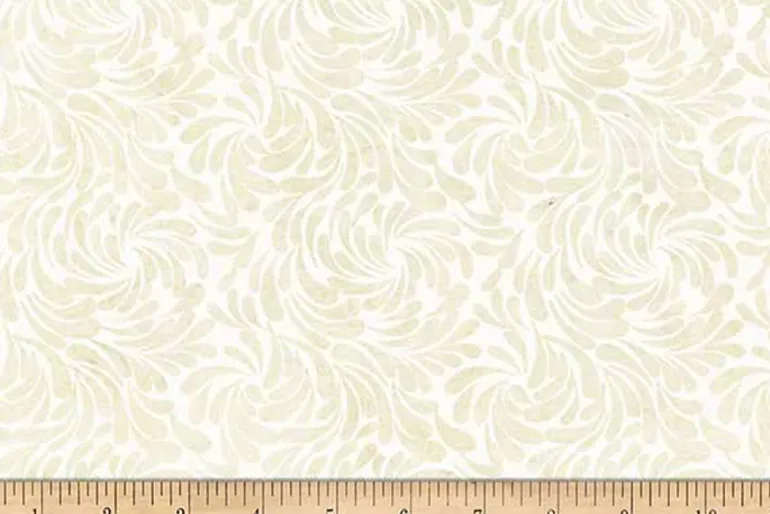 Ferns Batiks Swirling Petals in Oyster Beige