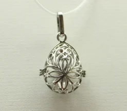 Filigree Teardrop Cage – Silver Plated