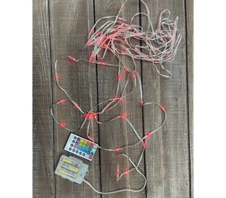 Firefly Lights on PVC Cord 100 Bulb – Multi Color – Silver Wire