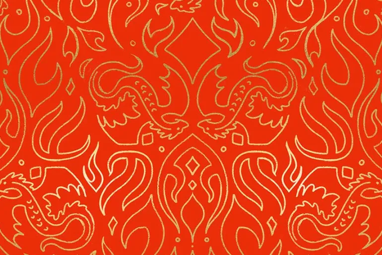 Fireglow Scribe in Watercress with Gold Highlights