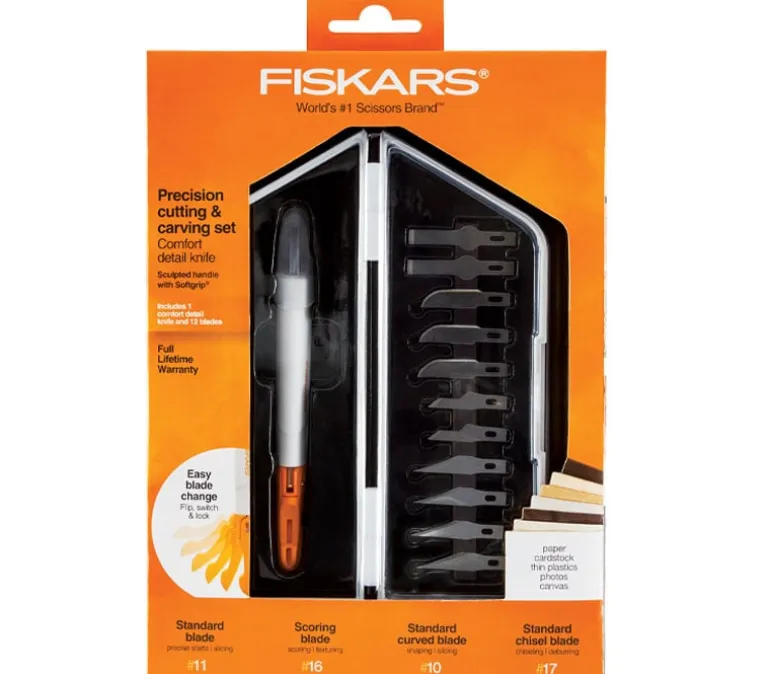 Fiskars Easy Change Detail Knife Kit (1 Case, 1 Handle, 11 Blades)