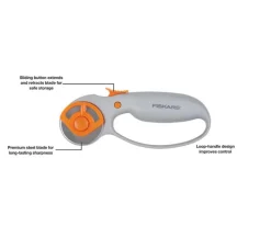 Fiskars® 45 mm. Loop Handle Rotary Cutter – Light Gray  Trilinglual