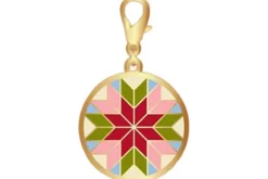 Flag Quilt Block Enamel Zipper Pull Charm