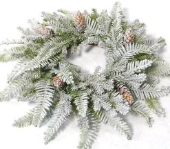 Flocked Pine Wreath – 16-inch