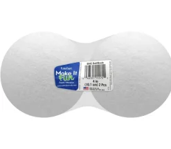 FloraCraft Ball – Styrofoam – 4-inch – 2 Piece – White