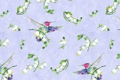 Floral Flutter Pansies Tossed on Light Gray