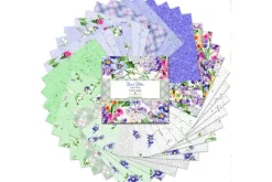 Floral Flutter Pansies Tossed on Light Gray