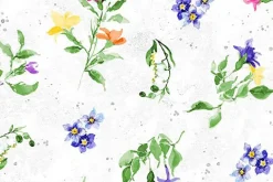 Floral Flutter Pansies Tossed on Light Gray